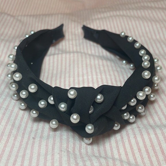 NEW Lot of 2 Headbands Satin & Pearl Knot - Picture 2 of 5